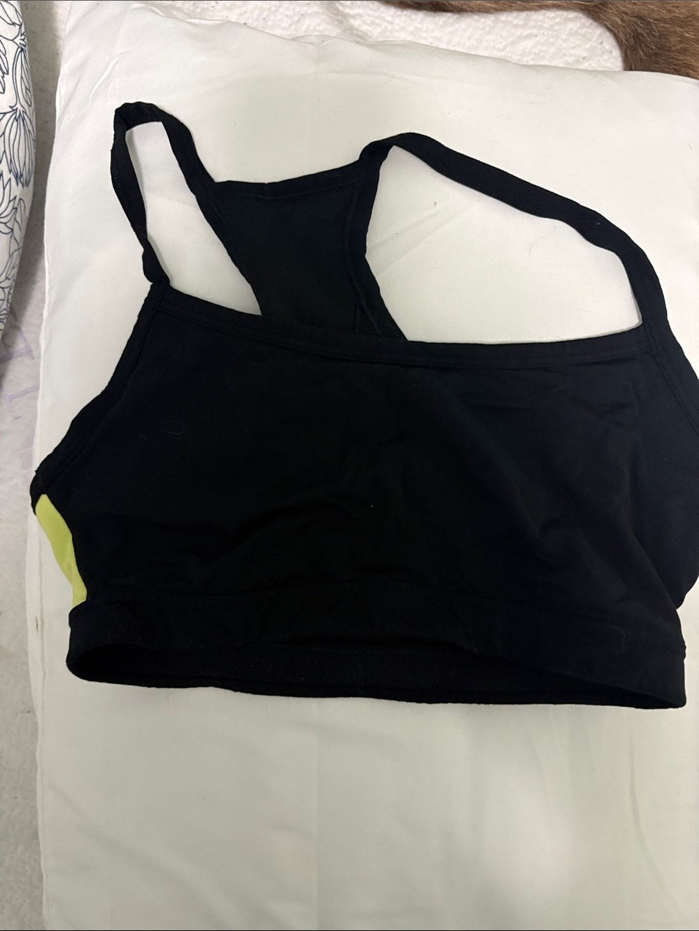 GAP Black Racerback Sports Bralette with Yellow Accent